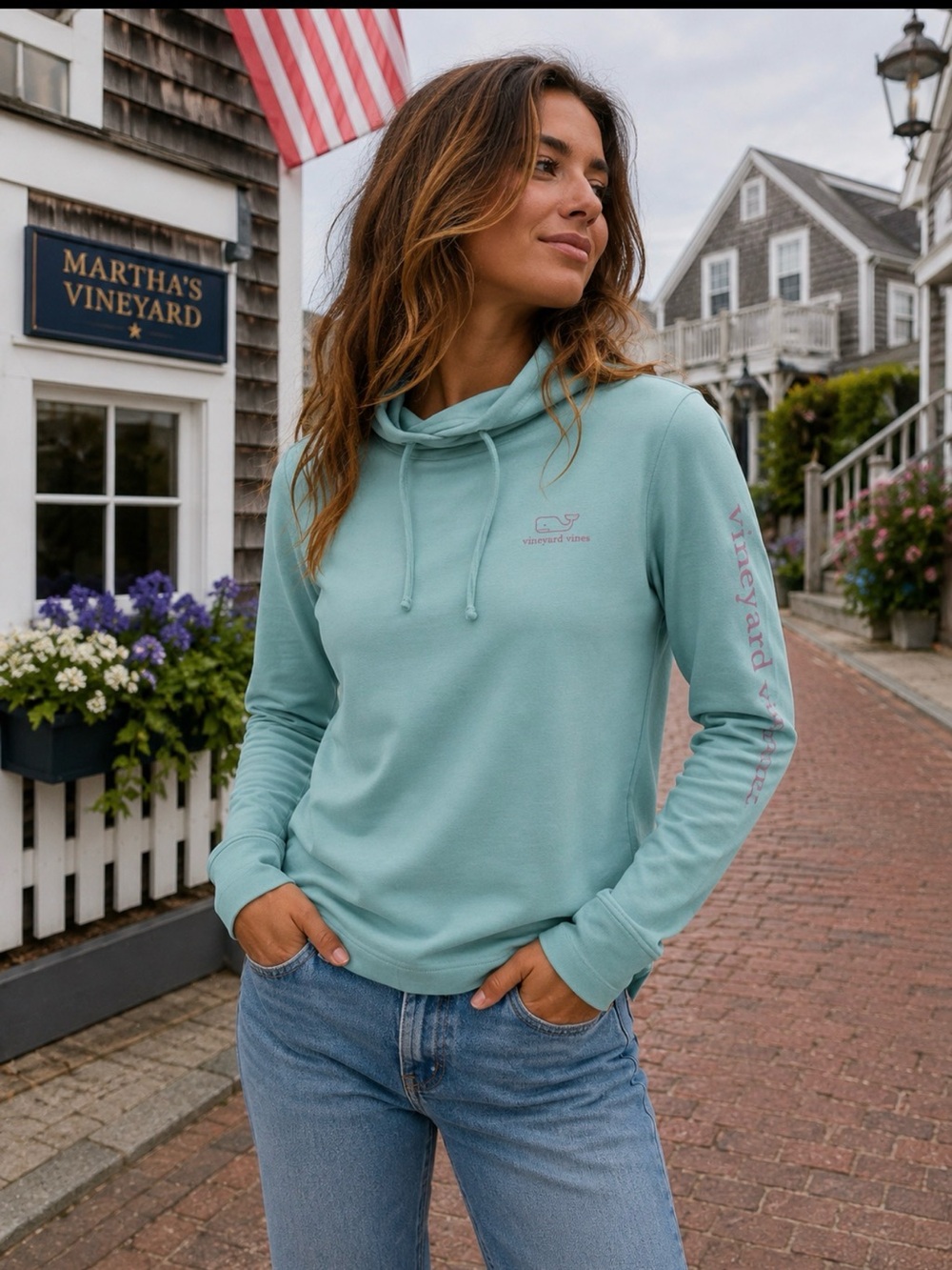 Vineyard Vines Women's Seafoam Green Pullover Hoodie NWT
